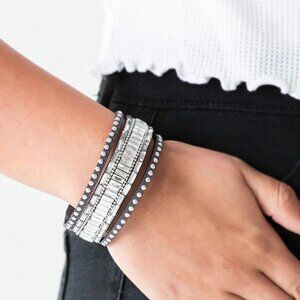 Paparazzi Jewelry Accessories - Rock Star Rocker - Silver Bracelet - Vintage